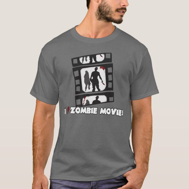 Camiseta I películas del zombi del corazón (Anverso)