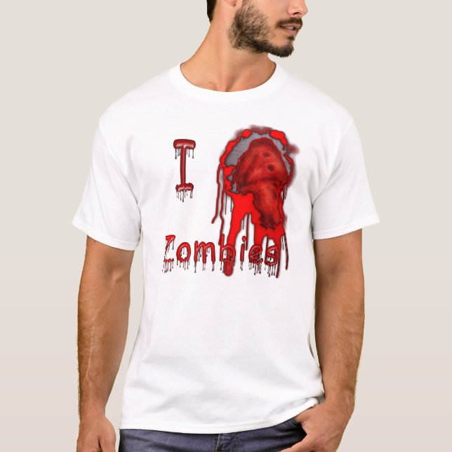 Camiseta I piel ligera de los zombis del corazón (Anverso)