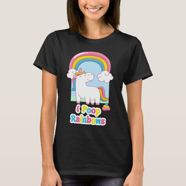 Camiseta I Poop Rainbows Funny Unicorn (Anverso)