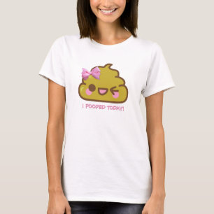 Camiseta ¡I Pooped hoy!  Cutie Poo con el arco rosado