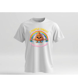 Camiseta I Pooped Today Funny Rainbow Cartoon Humor Design