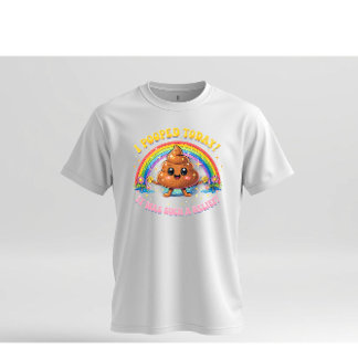 Camiseta I Pooped Today Funny Rainbow Cartoon Humor Design