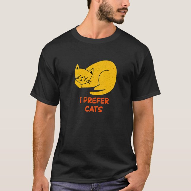 Camiseta I Prefer Cats Introvert Cat  Antisocial Kitten Cat (Anverso)
