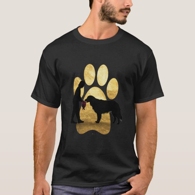 Camiseta I Prefer Dogs Over People – Faux-Gold Paw & Silhou (Anverso)