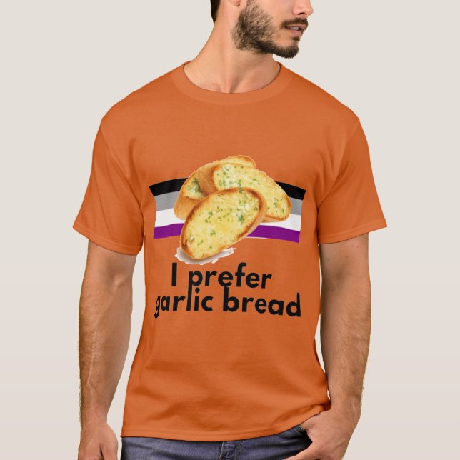 Camiseta I Prefer Garlic Bread Aseual Pride retro (Anverso)
