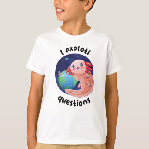 Camiseta I preguntas axolotl - crema (en colores claros)