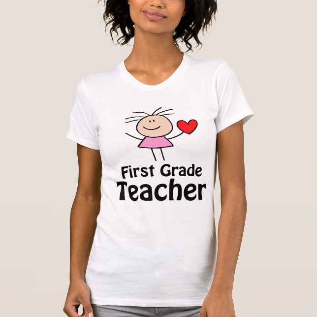 Camiseta I profesor del primer grado del corazón (Anverso)