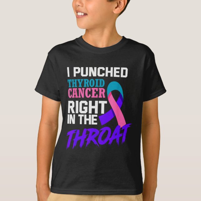 Camiseta I Punched Thyroid Cancer Funny Thyroid Cancer Surv (Anverso)