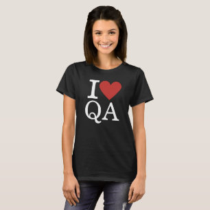 Camiseta I ❤️ QA para las mujeres PERSONALIZADOS empleadas