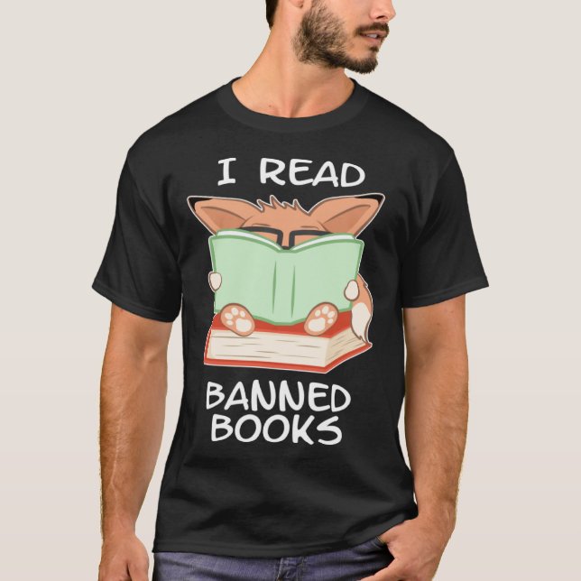 Camiseta I read banned books nerd fox (Anverso)