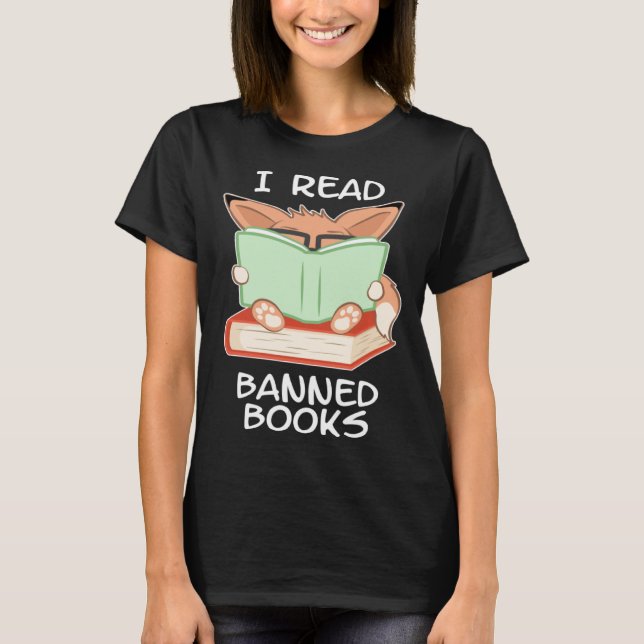 Camiseta I read banned books nerd fox (Anverso)