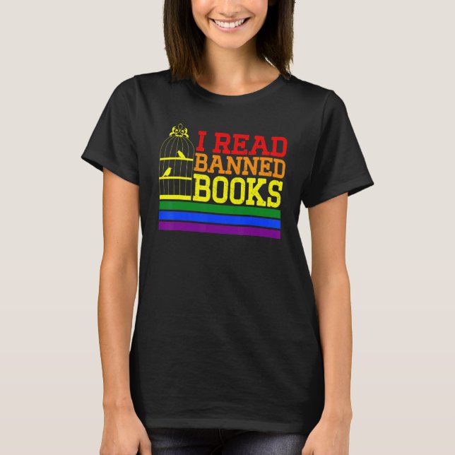 Camiseta I Read Banned Books Reading Library 2 (Anverso)