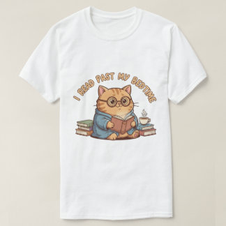 Camiseta I Read Past My Bedtime Cute Reading Cat T-Shirt