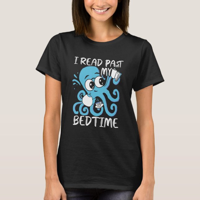 Camiseta I Read Past My Bedtime Octopus Books (Anverso)