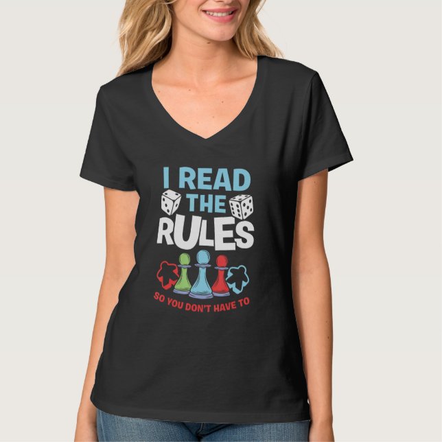 Camiseta I Read The Rules Board Dice Chess Board Gaming Boa (Anverso)