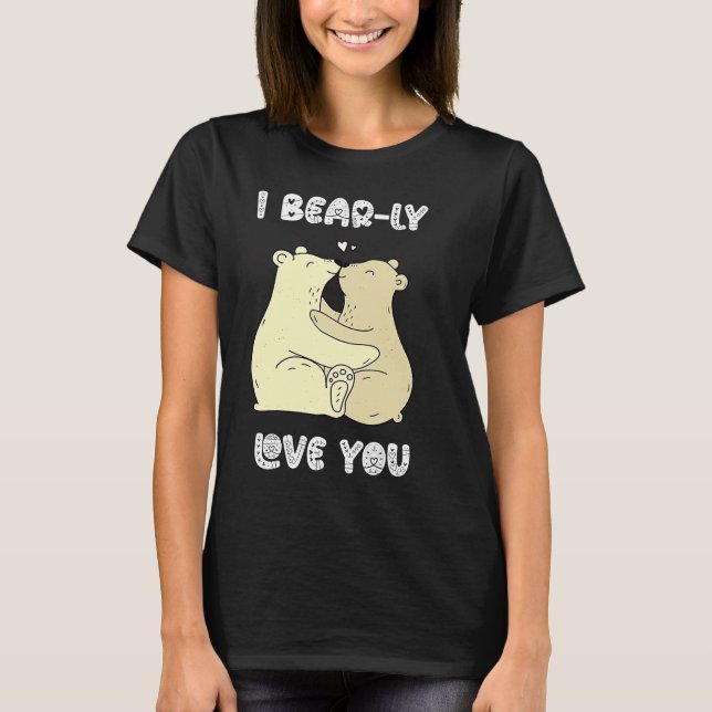 Camiseta I Really Love You Cute Lovely Bears Romantic Valen (Anverso)