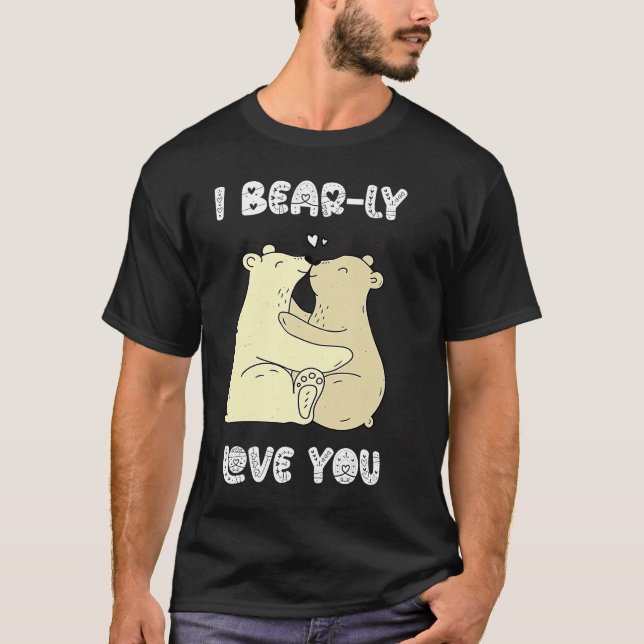 Camiseta I Really Love You Cute Lovely Bears Romantic Valen (Anverso)