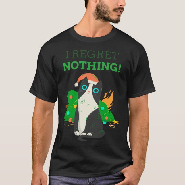 Camiseta I Regret Nothing Christmas Cat Perfect (Anverso)