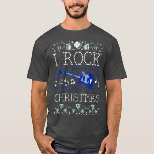 Camiseta i rock Guitar Navidades feos suéteres