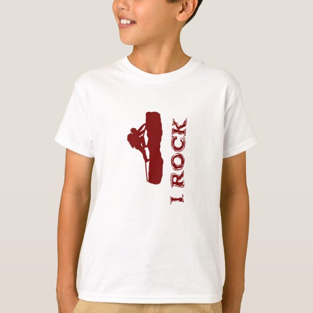 Camiseta i Rock (rojo) Unisex Kids Tee (Anverso)