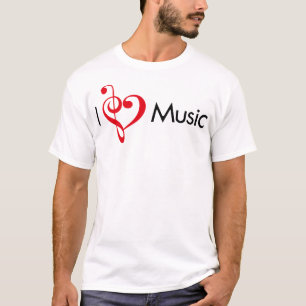 Camiseta I rojo de la música del corazón