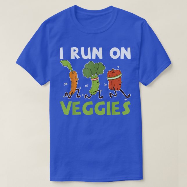 Camiseta I Run On Veggies Fruit Vegetables Vegetarian T-Shi (Diseño del anverso)