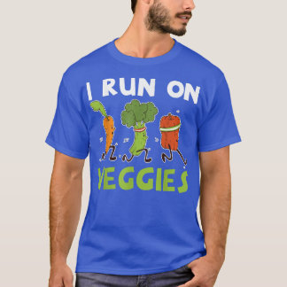 Camiseta I Run On Veggies Fruit Vegetables Vegetarian T-Shi