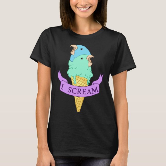 Camiseta I scream Blue Parrotlet Ice cream Turquoise parrot (Anverso)