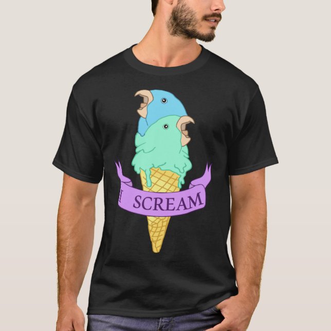 Camiseta I scream Blue Parrotlet Ice cream Turquoise parrot (Anverso)