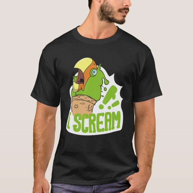 Camiseta I Scream Ice Cream Parrot Screaming for Cockatiels (Anverso)