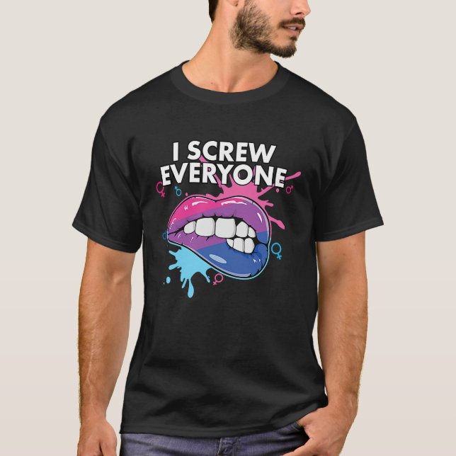 Camiseta I Screw Everyone Bisexual Rainbow Pride Bisexualit (Anverso)