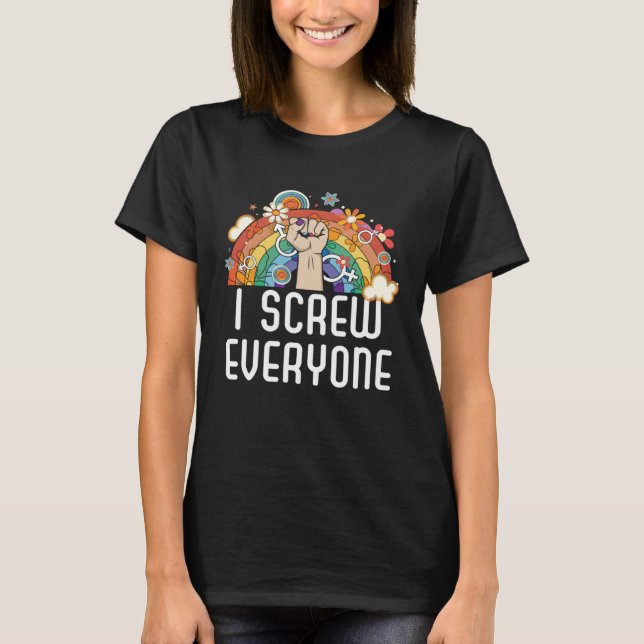 Camiseta I Screw Everyone Bisexual Rainbow Pride Bisexualit (Anverso)