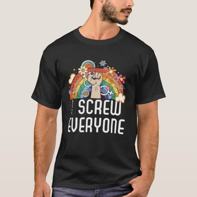 Camiseta I Screw Everyone Bisexual Rainbow Pride Bisexualit (Anverso)