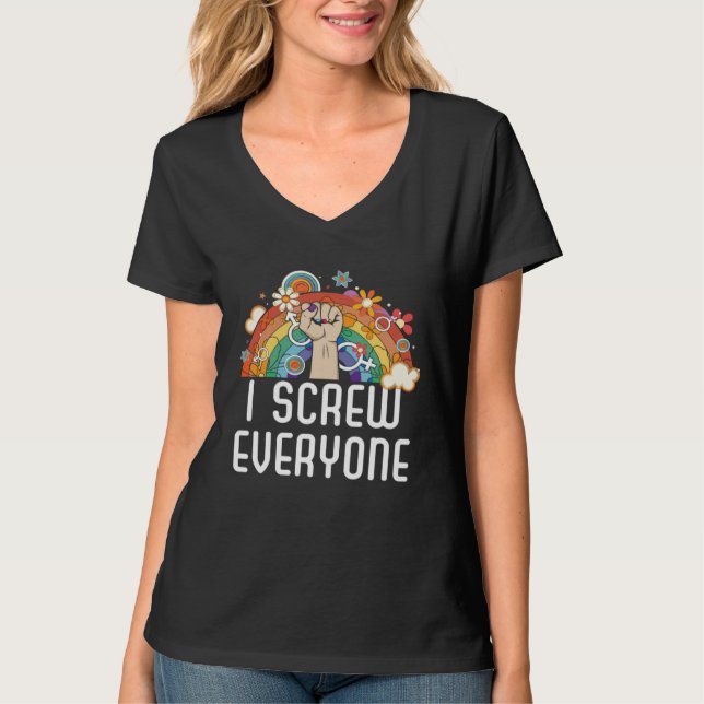 Camiseta I Screw Everyone Bisexual Rainbow Pride Bisexualit (Anverso)