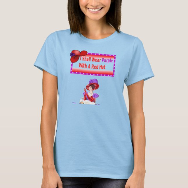 Camiseta I shall wear purple with a red hat tee (Anverso)