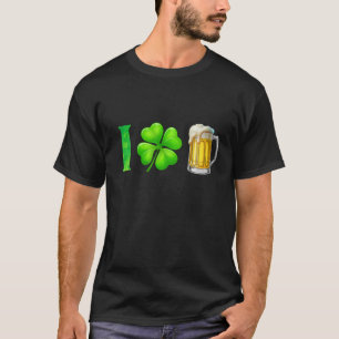 Camiseta I Shamrock Beer Funny St Patrick's Day I Love Beer
