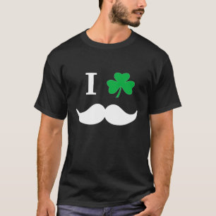 Camiseta I Shamrock Leaf bigote irlandés St Patricks Day Me