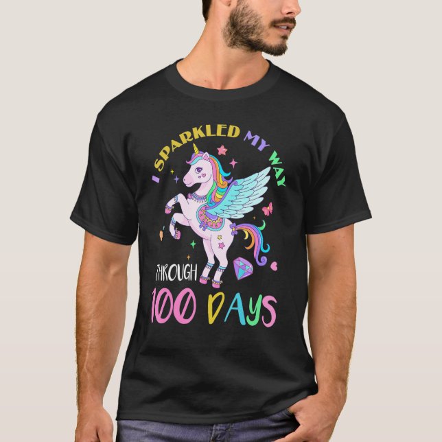 Camiseta I Sparkled My Way Through 100 Days Of School Unico (Anverso)
