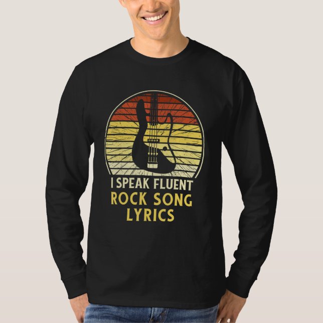 Camiseta I Speak Fluent Rock Song Lyrics Music (Anverso)
