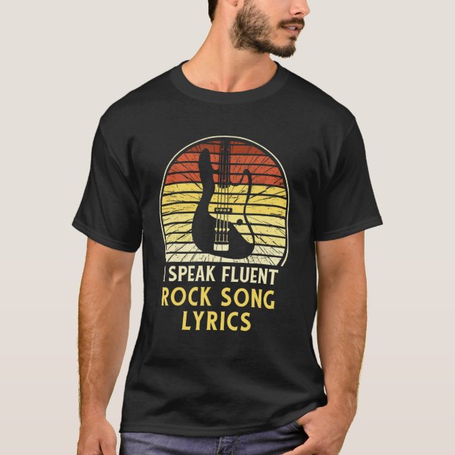 Camiseta I Speak Fluent Rock Song Lyrics Music (Anverso)
