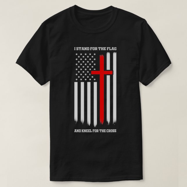 Camiseta I Stand for the Flag and Kneel for the Cross Veter (Diseño del anverso)