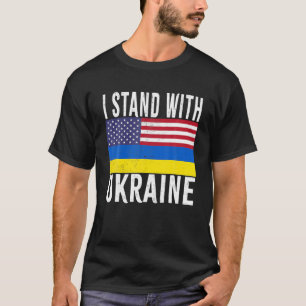 Camiseta I Stand With Ukraine Flag American Flag Support Uk