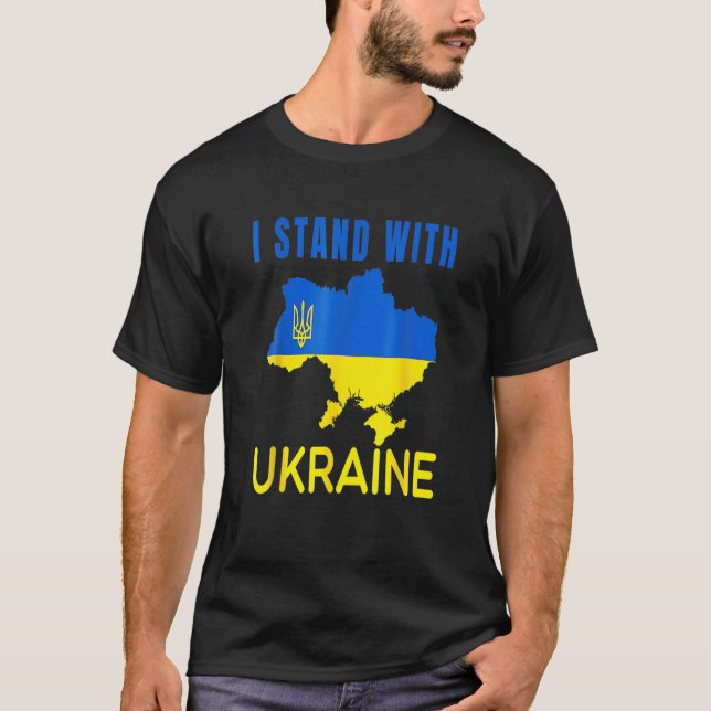 Camiseta I Stand With Ukraine Flag Emblem Map Patriot T (Anverso)