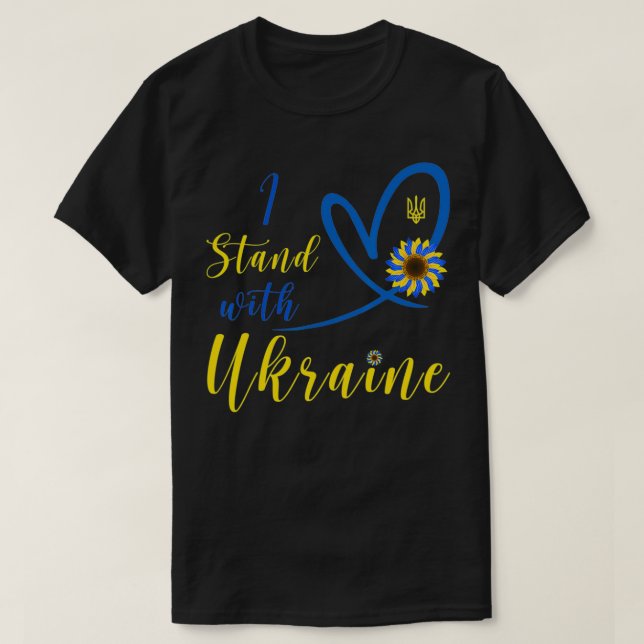 Camiseta I Stand With Ukraine shirt Heart Sunflower Flag Sy (Diseño del anverso)