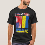 Camiseta I Stand With Ukraine Support Ukrainian American US<br><div class="desc">I Stand With Ukraine Support Ukrainian American USA Flag</div>