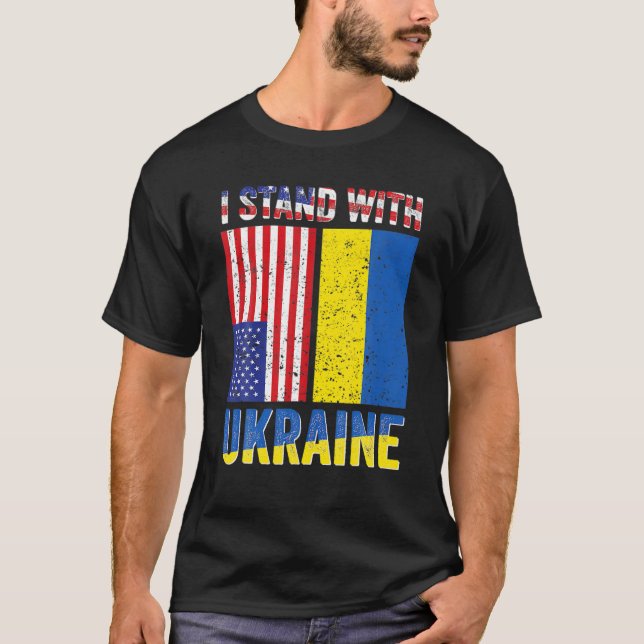Camiseta I Stand With Ukraine Support Ukrainian American US (Anverso)
