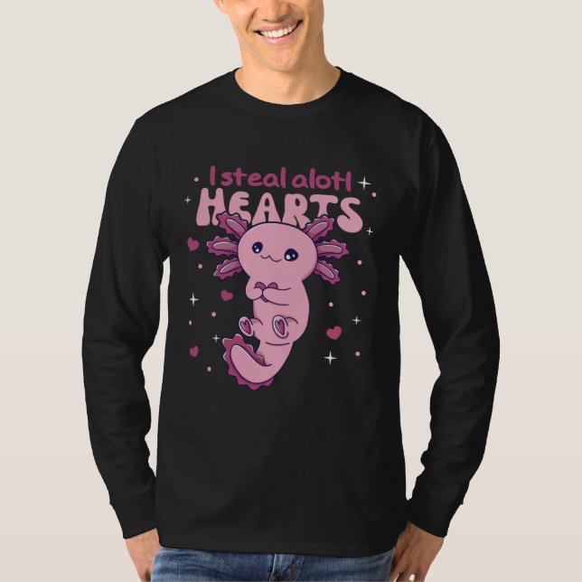 Camiseta I Steal Alotl Hearts Valentine s Day Pun Axolotl (Anverso)
