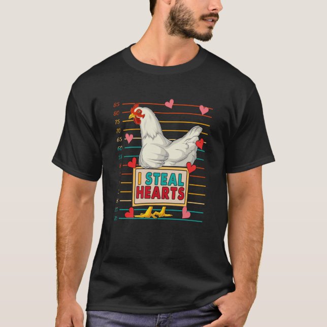 Camiseta I Steal Cute Hearts Chicken Farmer Valentine's Hea (Anverso)