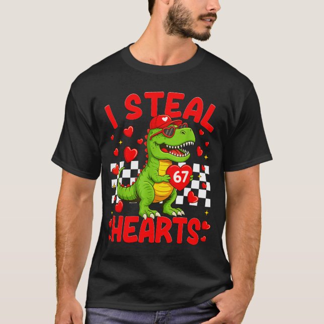 Camiseta I Steal Hearts 67 Valentine’s Day 67 Dinosaur T-re (Anverso)