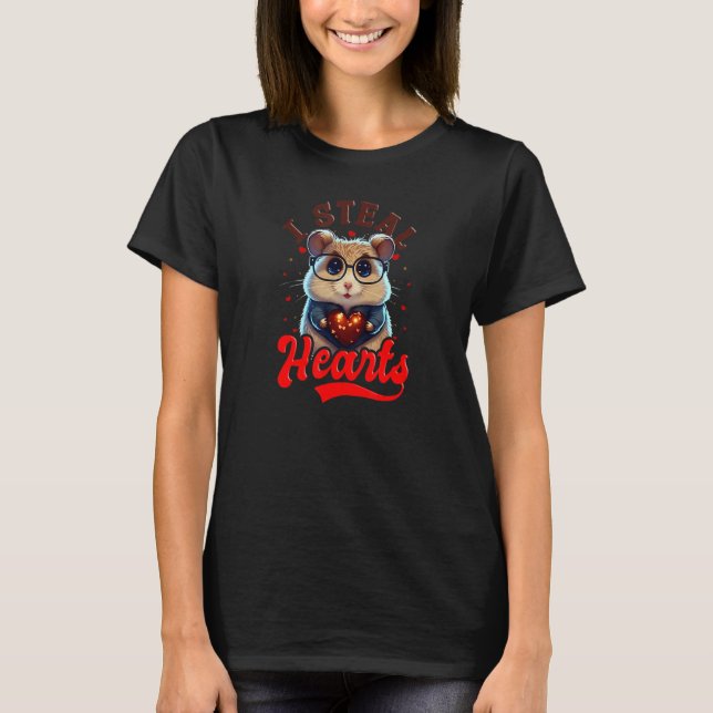 Camiseta I Steal Hearts Design Hamster Valentines Day (Anverso)